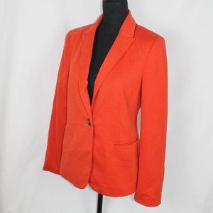 XXI Orange SIngle Breasted Blazer Size Medium Lined Peak Collar Office Jacket